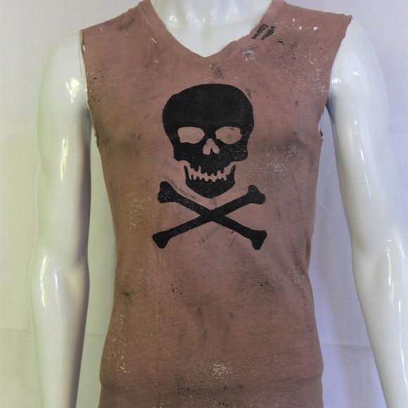 Skull Shirt Handmade Distressed Destroyed Ripped - Picture 5 of 6